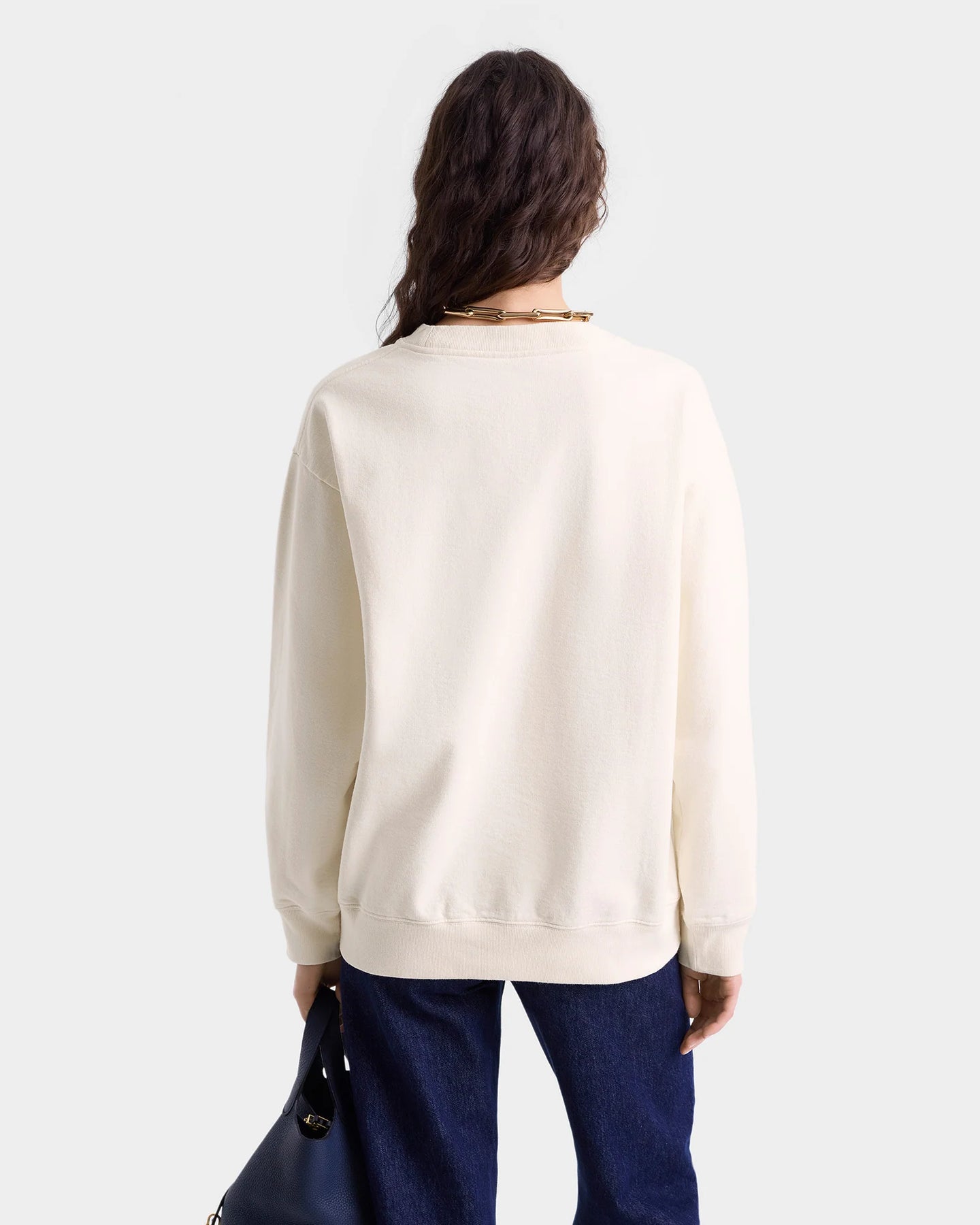 Wellness Club MC Broderad Sweatshirt - Cream