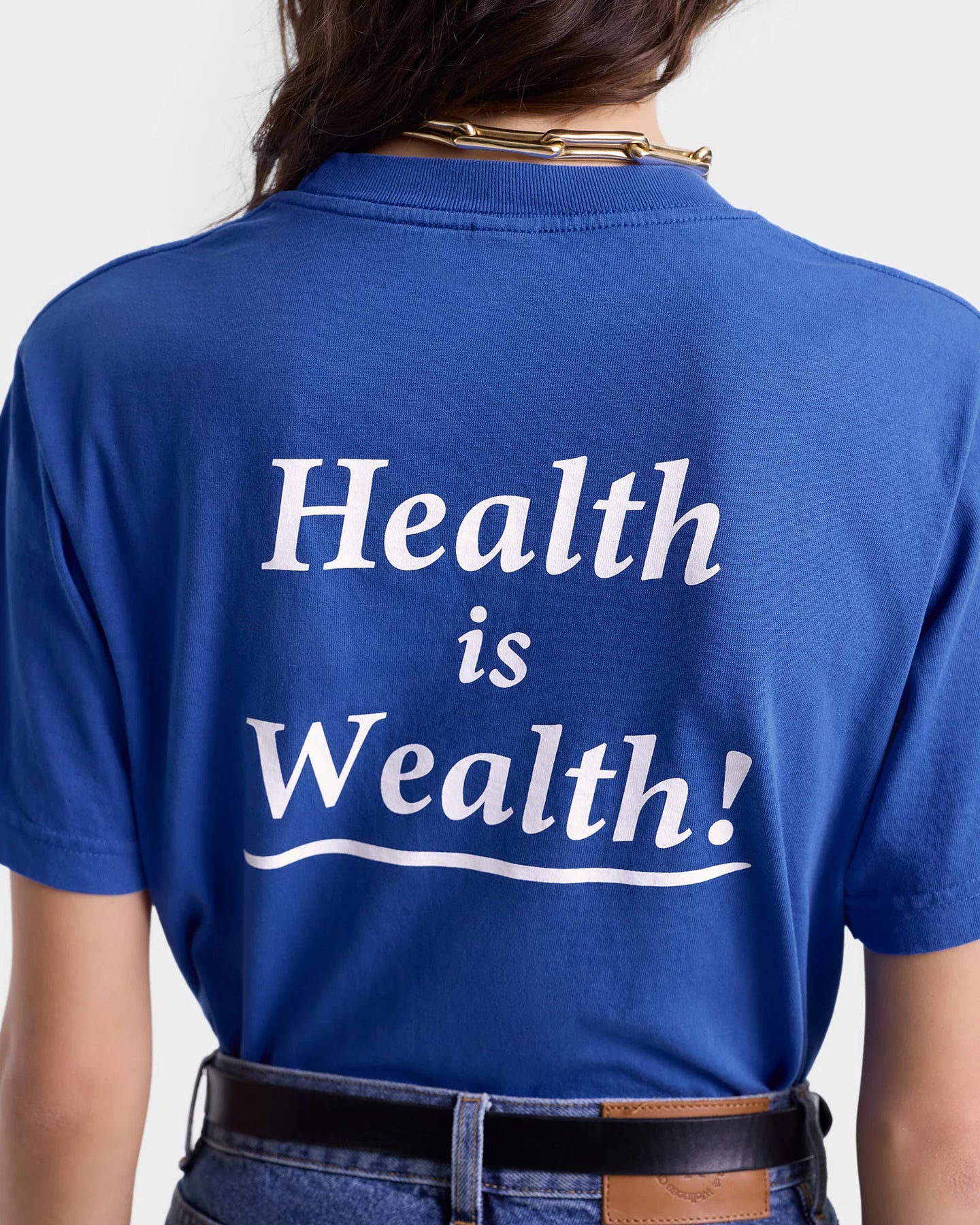 Health Is Wealth T-Shirt - Paris Blue