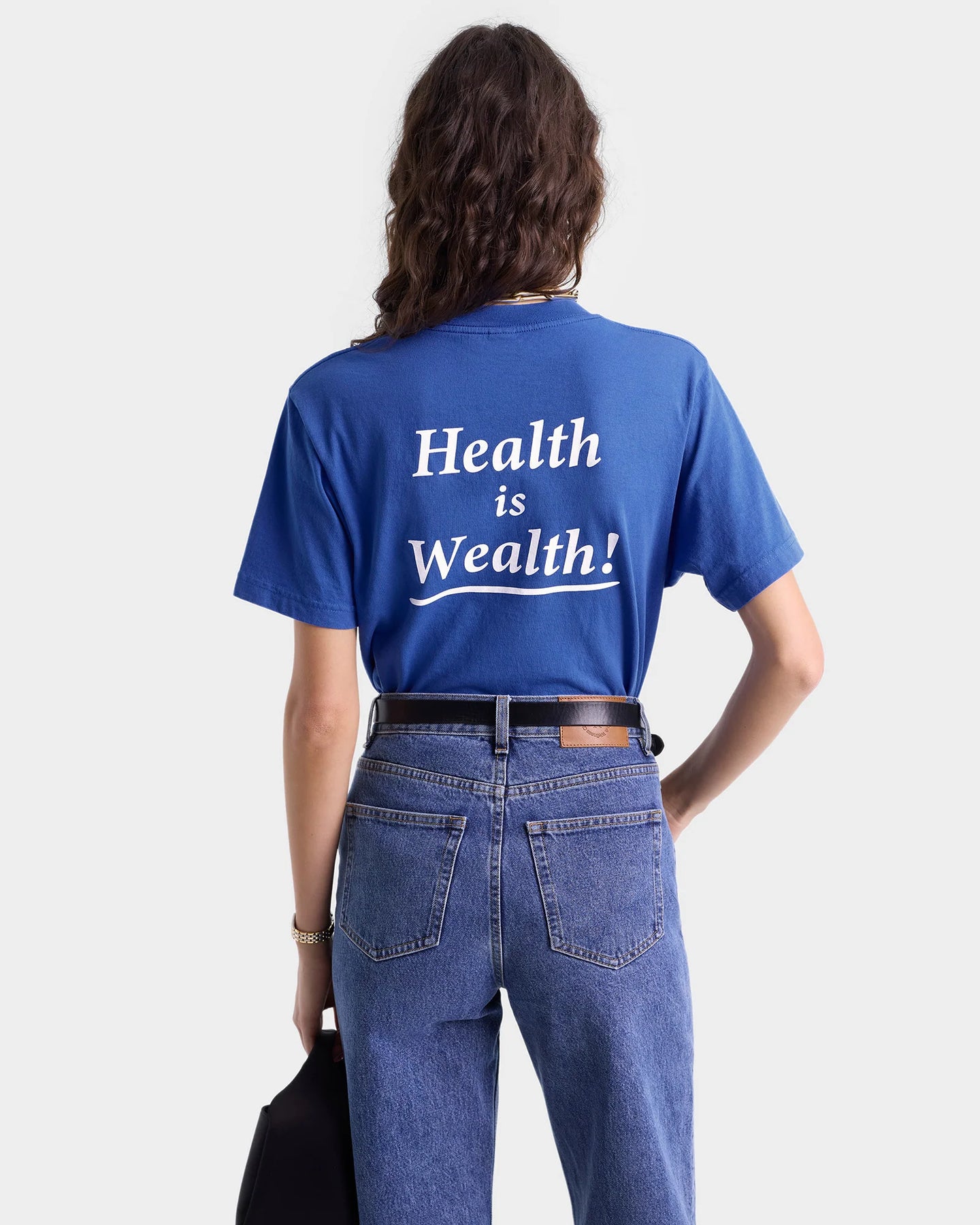 Health Is Wealth T-Shirt - Paris Blue