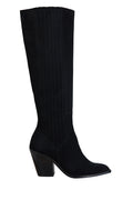 Wilma Knee Boot - Svart Mocka
