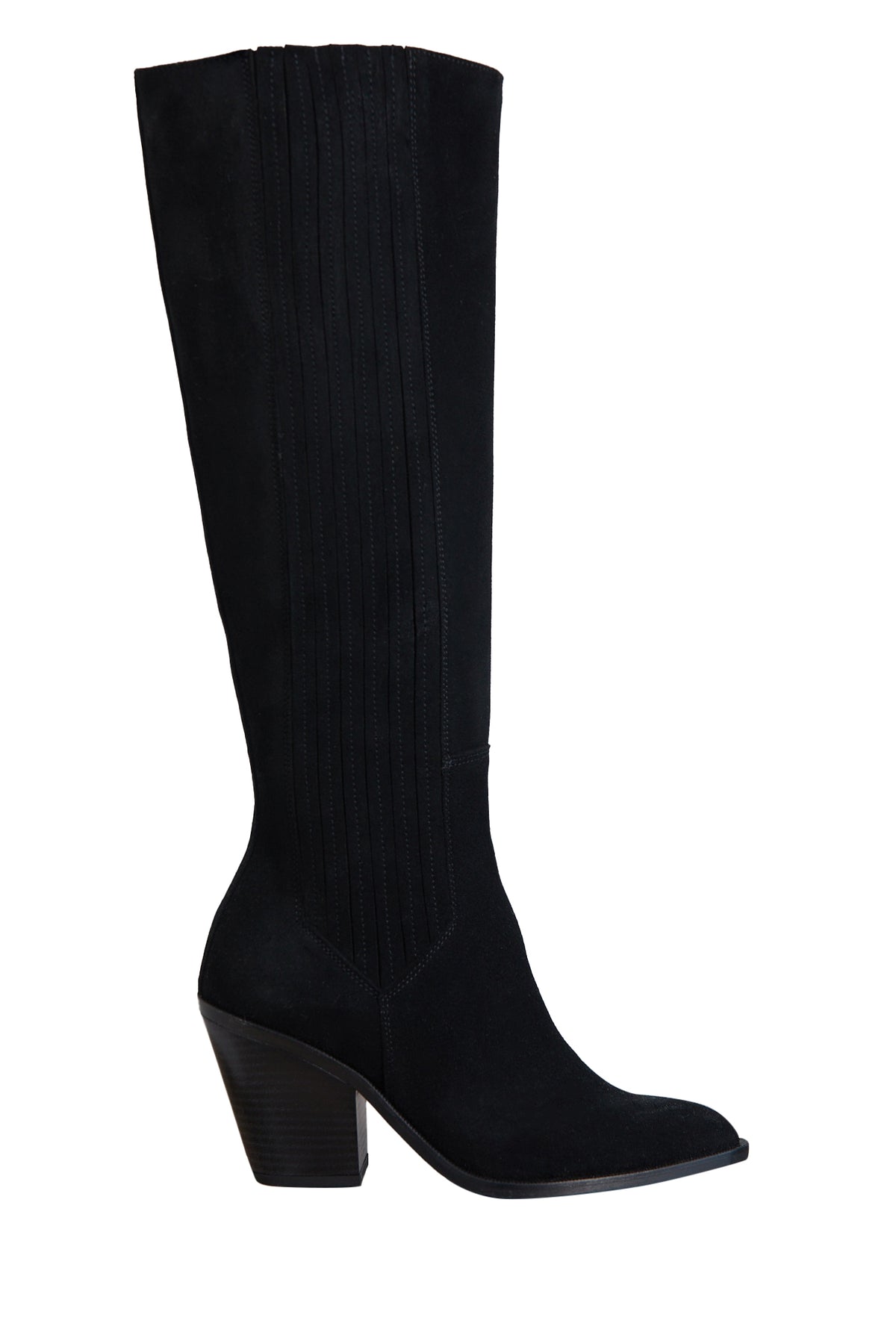 Wilma Knee Boot - Svart Mocka