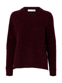 Lulu Ls Knit O-Neck - Fig Melange