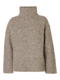 Gabriella Ls Knit High Neck - Steel Gray Melange