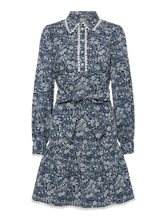 Yaspera LS Shirt Dress - Navy Blazer Pera Print