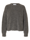 Sia Ras Ls Knit New O-Neck - Medium Grey Melange