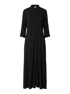 Yassavanna Long Shirt Dress - Black