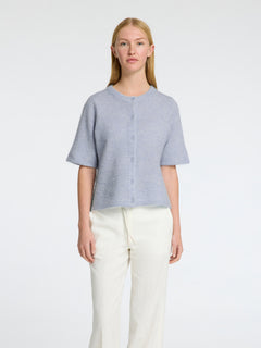 Lulu 2/4 Knit Cardigan Noos - Cashmere Blue Melange