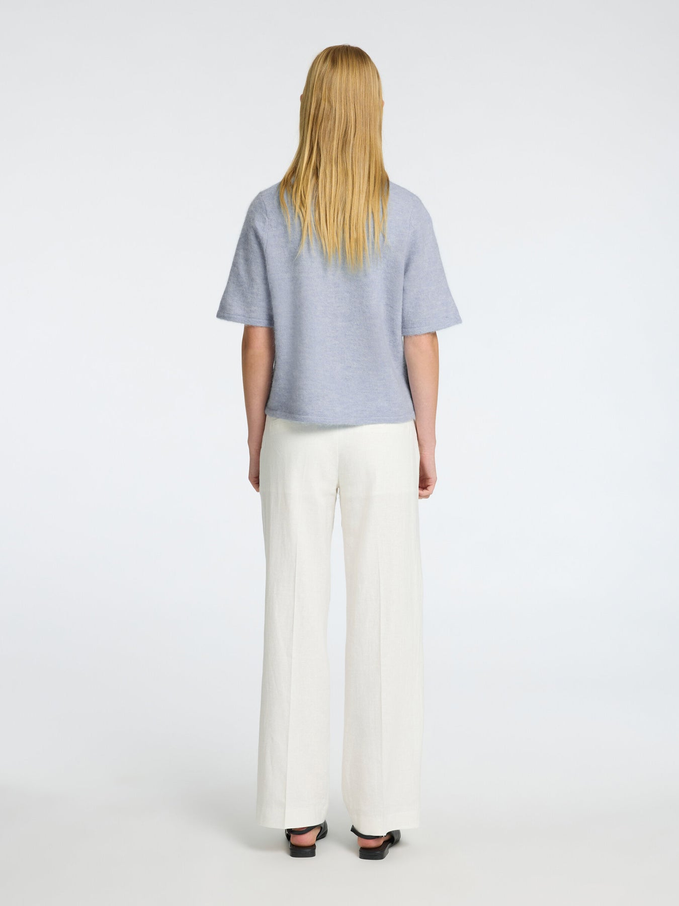 Lulu 2/4 Knit Cardigan Noos - Cashmere Blue Melange