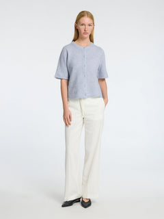 Lulu 2/4 Knit Cardigan Noos - Cashmere Blue Melange