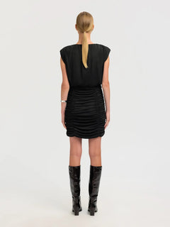 Slim Mira Reversible Sl Short Dress - Black