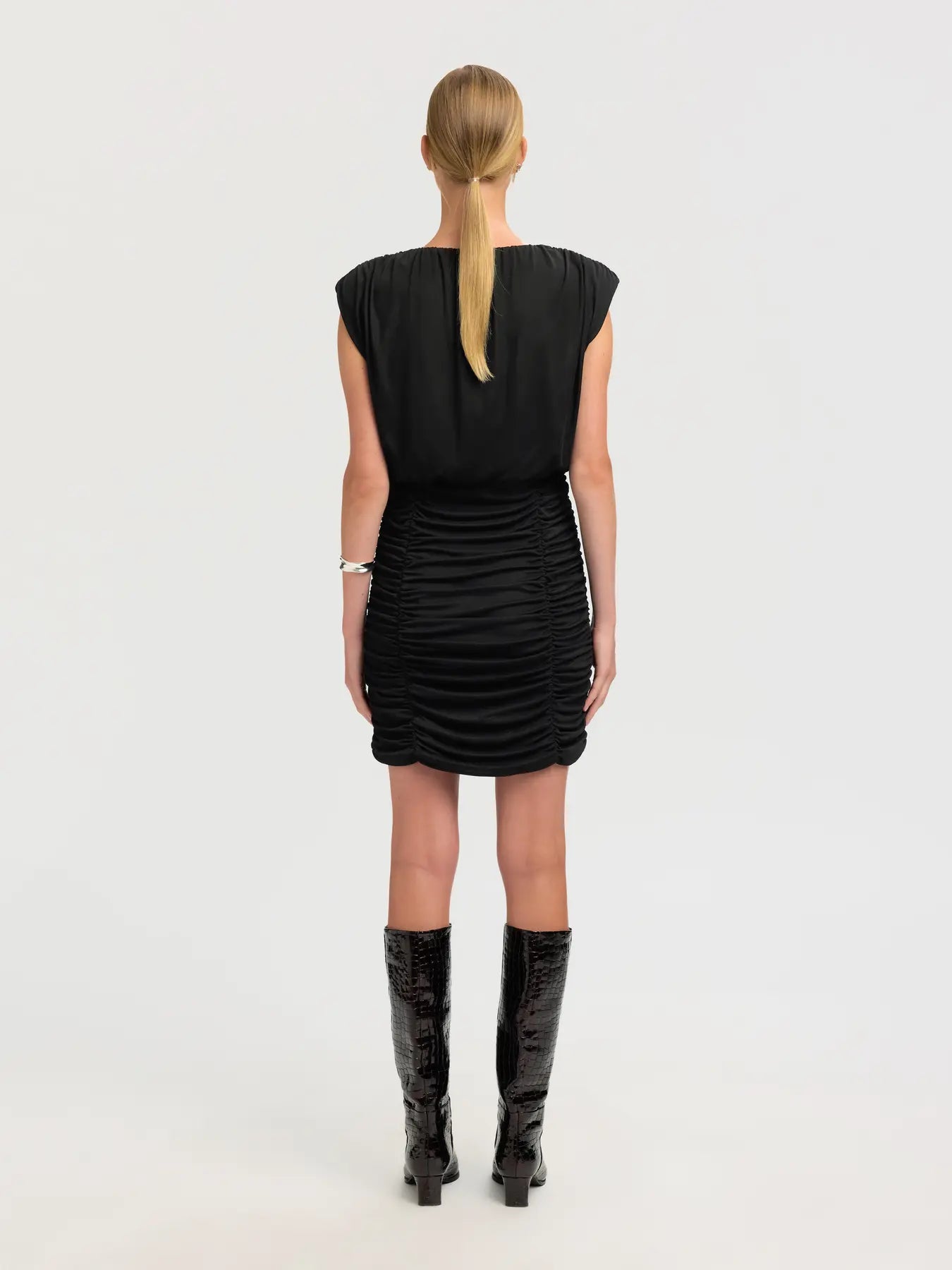 Slim Mira Reversible Sl Short Dress - Svart
