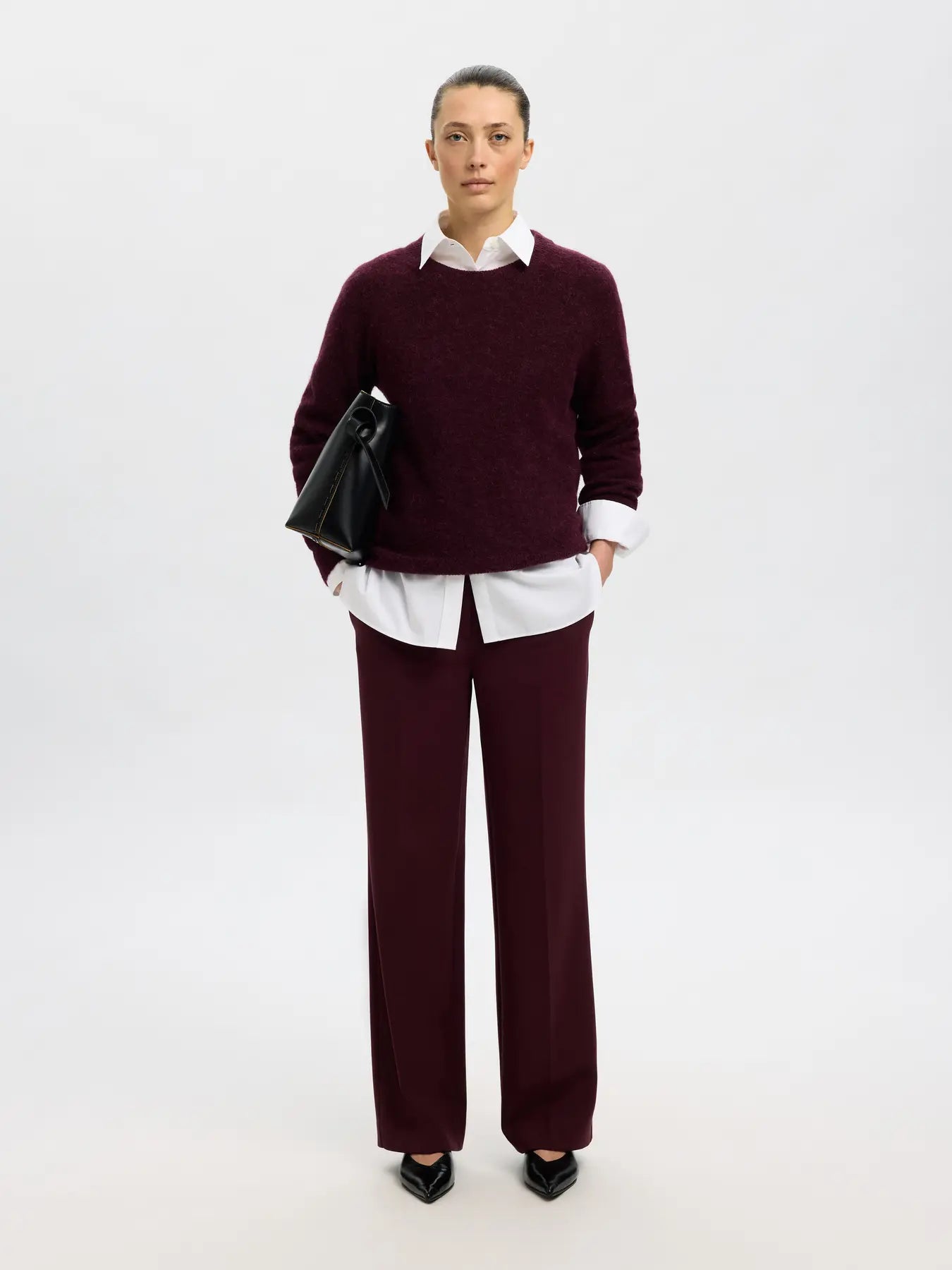 Lulu Ls Knit O-Neck - Fig Melange