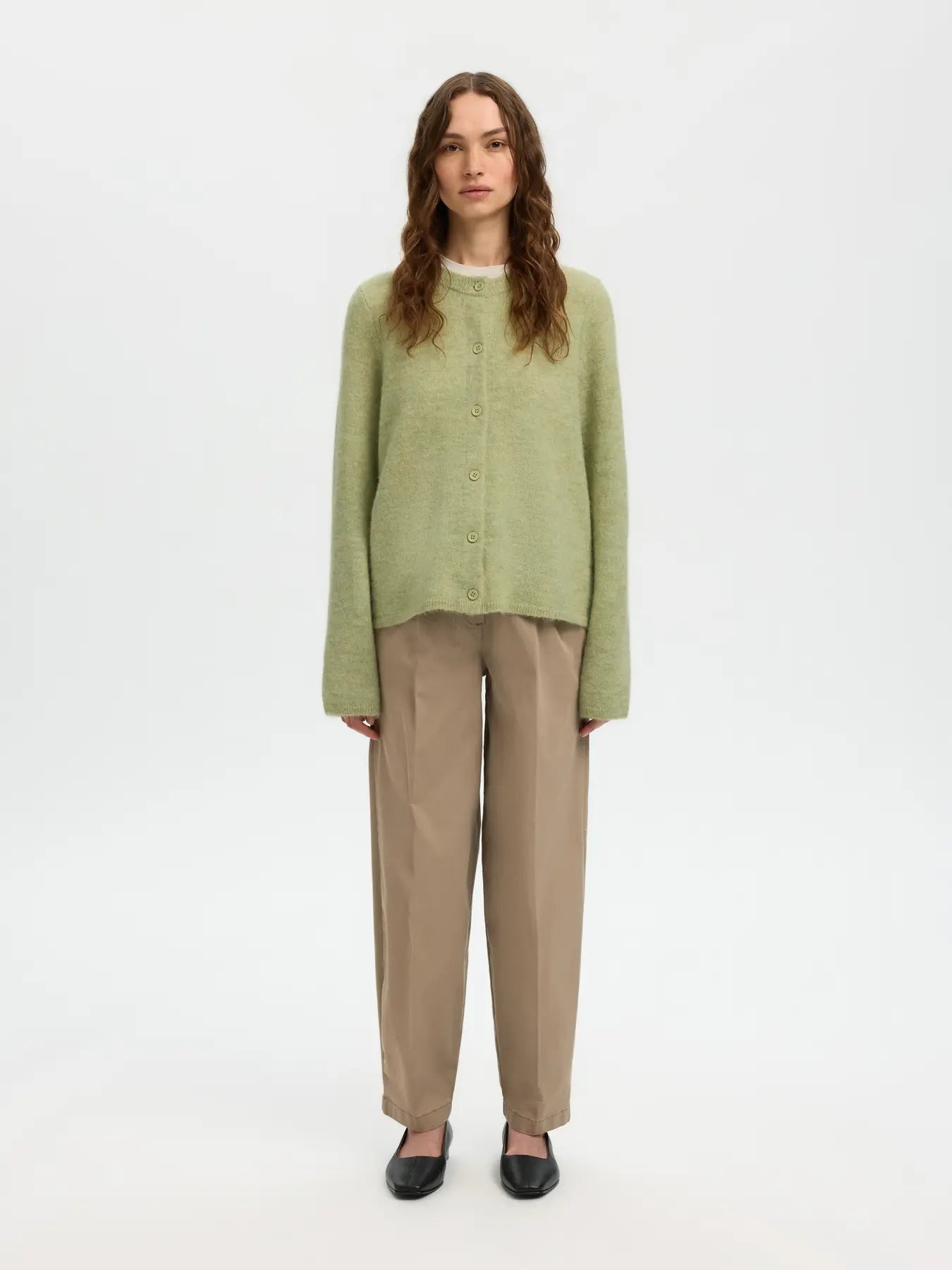 Lulu New Ls Knit Cardigan - Lint Melange