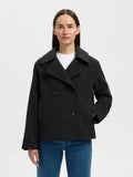 Alma Pattern Wool Blend Jacket - Black/Grey