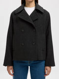 Alma Pattern Wool Blend Jacket - Black/Grey
