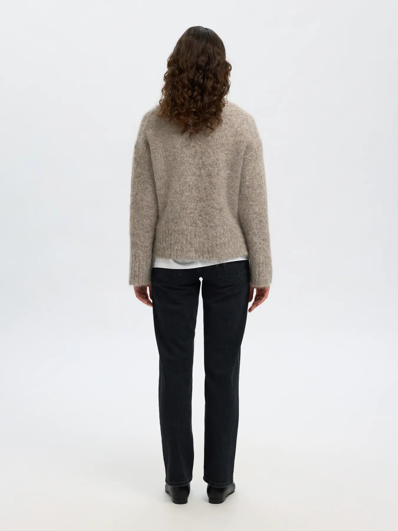 Gabriella Ls Knit High Neck - Steel Gray Melange