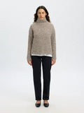 Gabriella Ls Knit High Neck - Steel Gray Melange