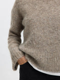 Gabriella Ls Knit High Neck - Steel Gray Melange