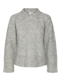 Yasnorla LS Knit Pullover - Light Grey Melange