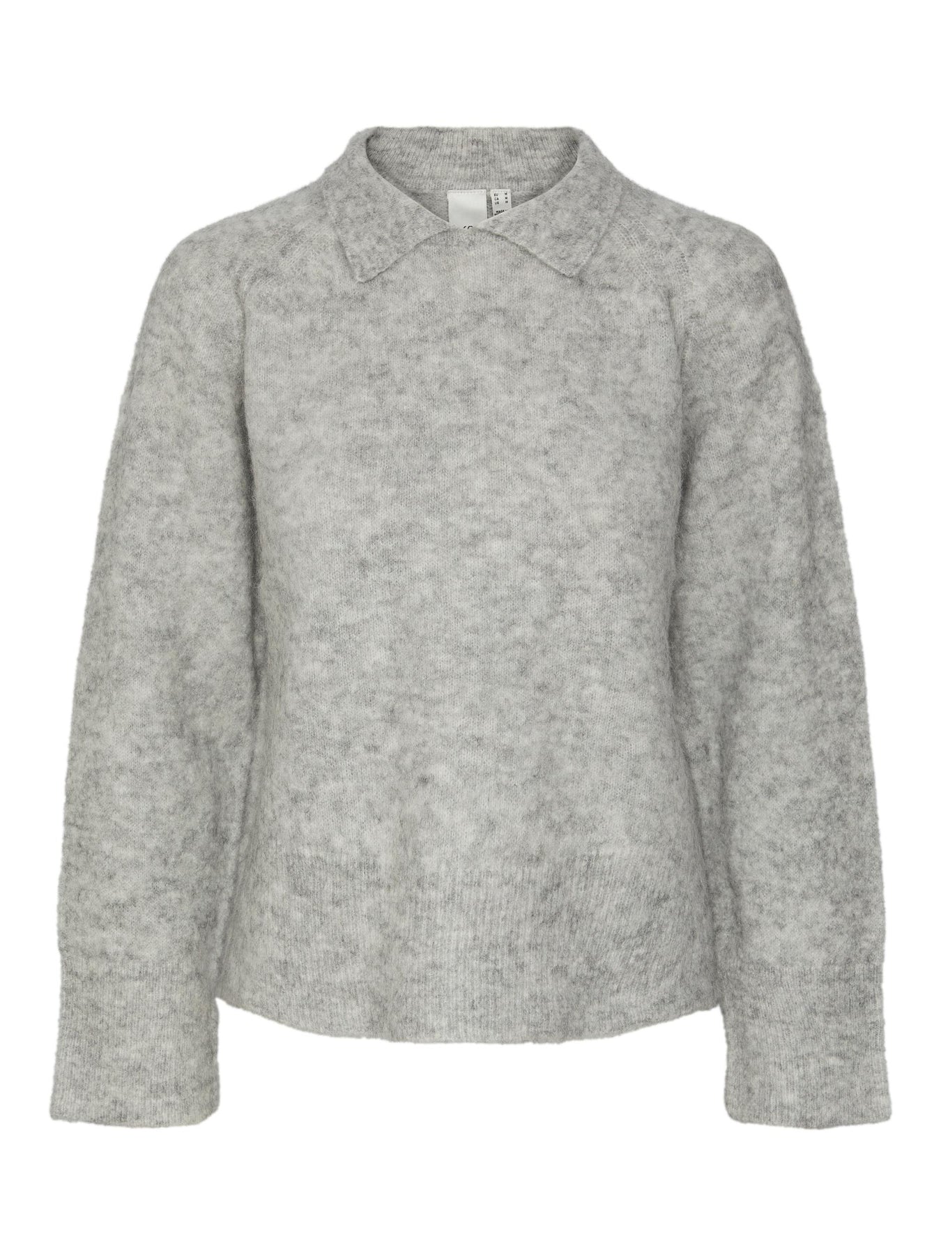 Yasnorla LS Knit Pullover - Light Grey Melange