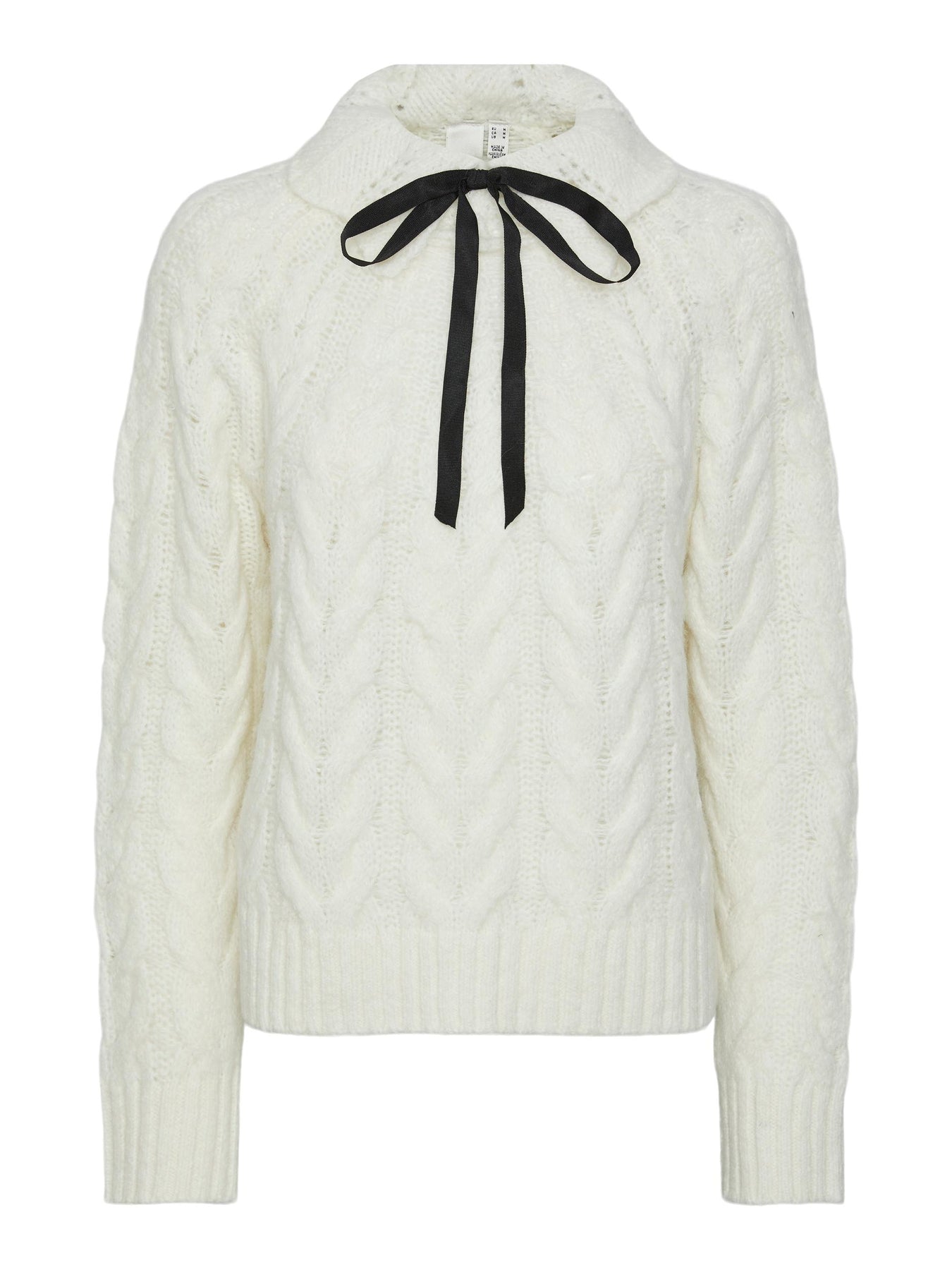 Yashirata Bow LS Knit Pullover - Birch