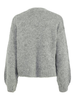 Yasvigga Ls Knit Cardigan - Medium Grey Melange