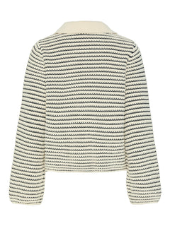 Fanto Ls Knit Cardigan S - Gardenia Navy Blazer