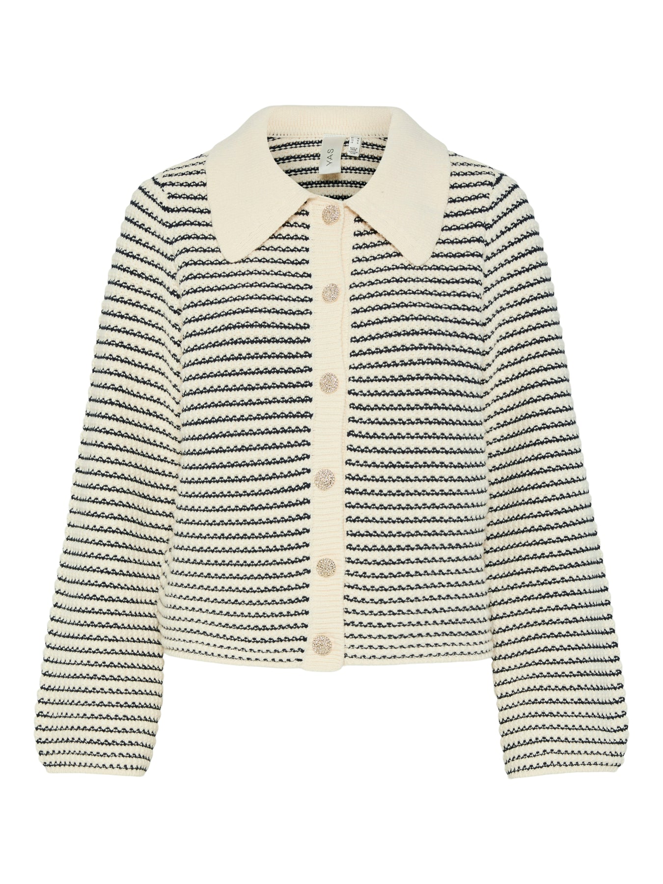 Fanto Ls Knit Cardigan S - Gardenia Navy Blazer