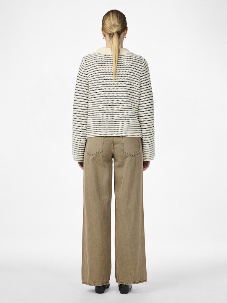 Fanto Ls Knit Cardigan S - Gardenia Navy Blazer