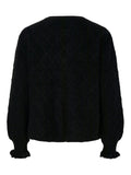 Yasthelma Ls Wool Blend Knit Cardigan - Black