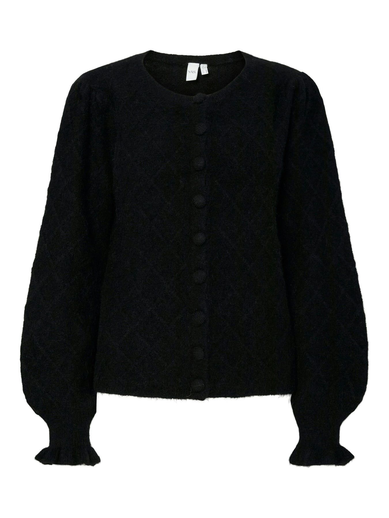Yasthelma Ls Wool Blend Knit Cardigan - Black