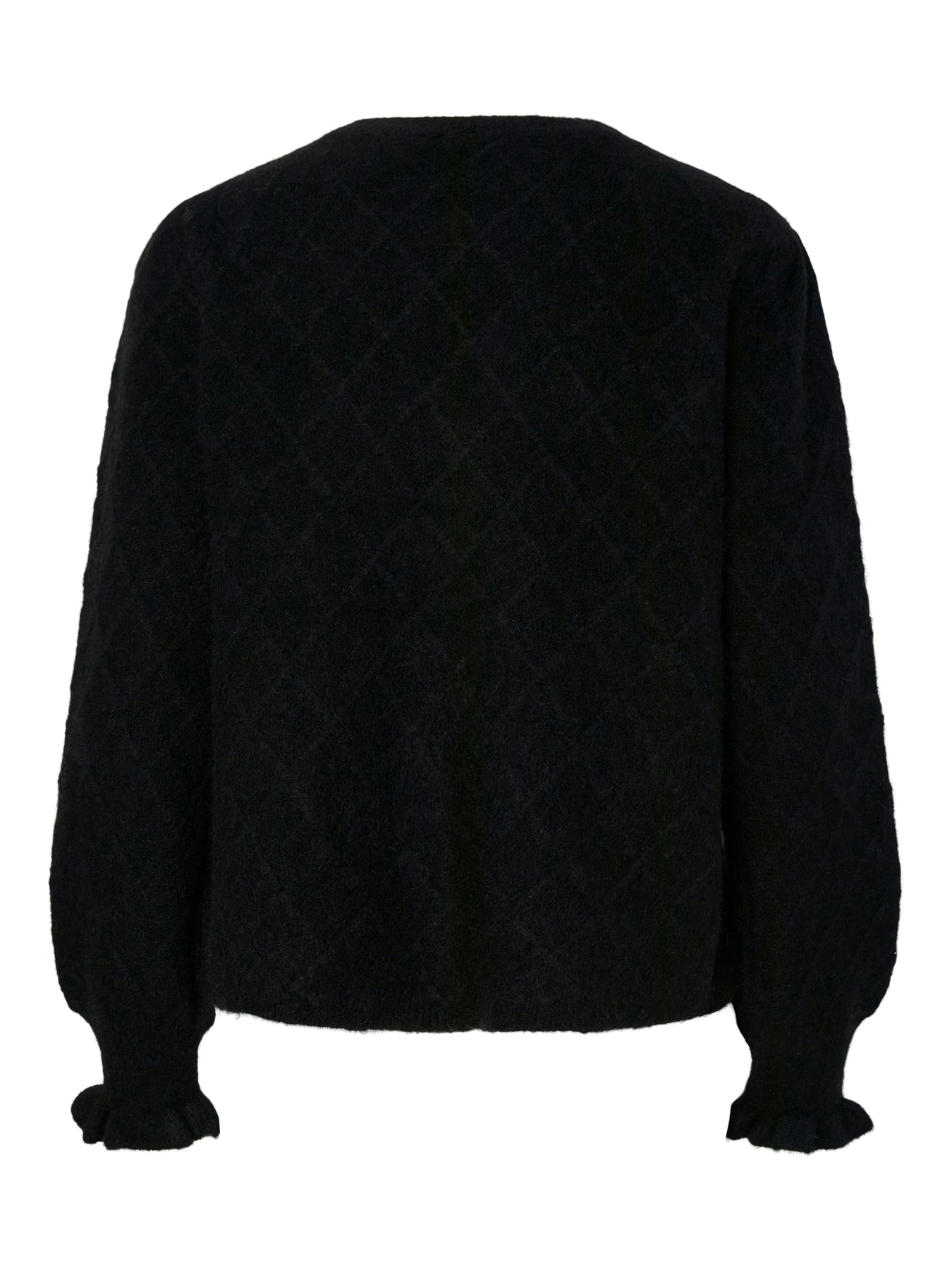 Yasthelma Ls Wool Blend Knit Cardigan - Black