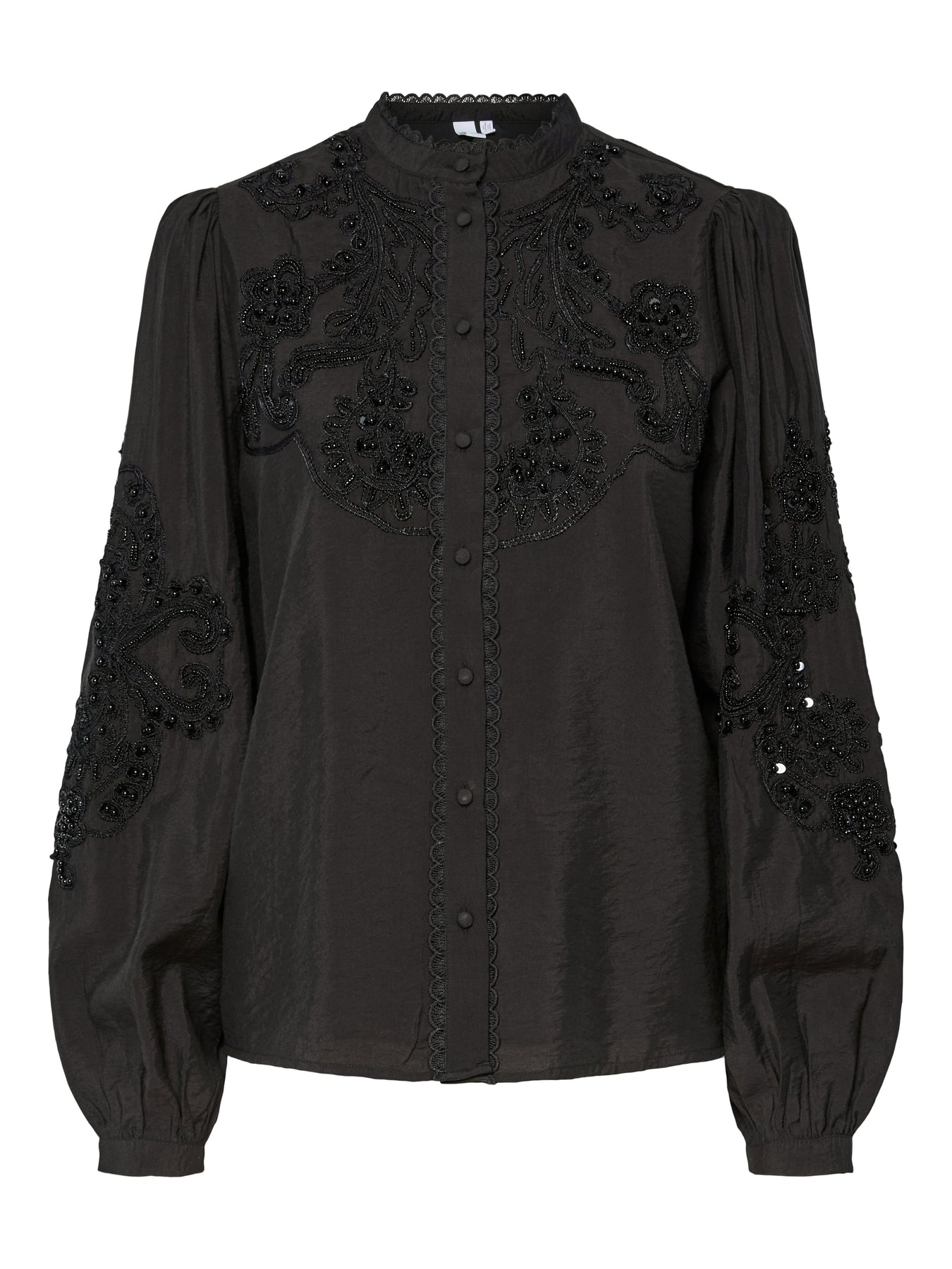 Yasmathilda Ls Beaded Skjorta - Show - Svart