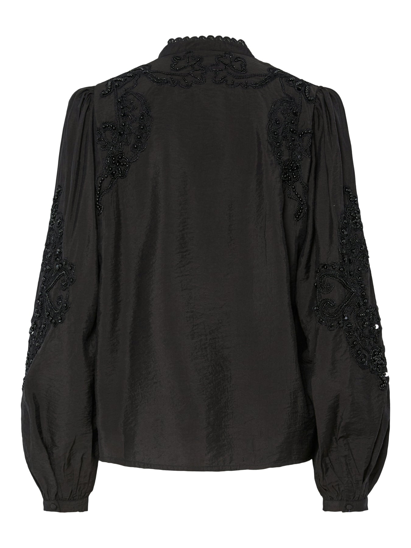 Yasmathilda Ls Beaded Skjorta - Show - Svart