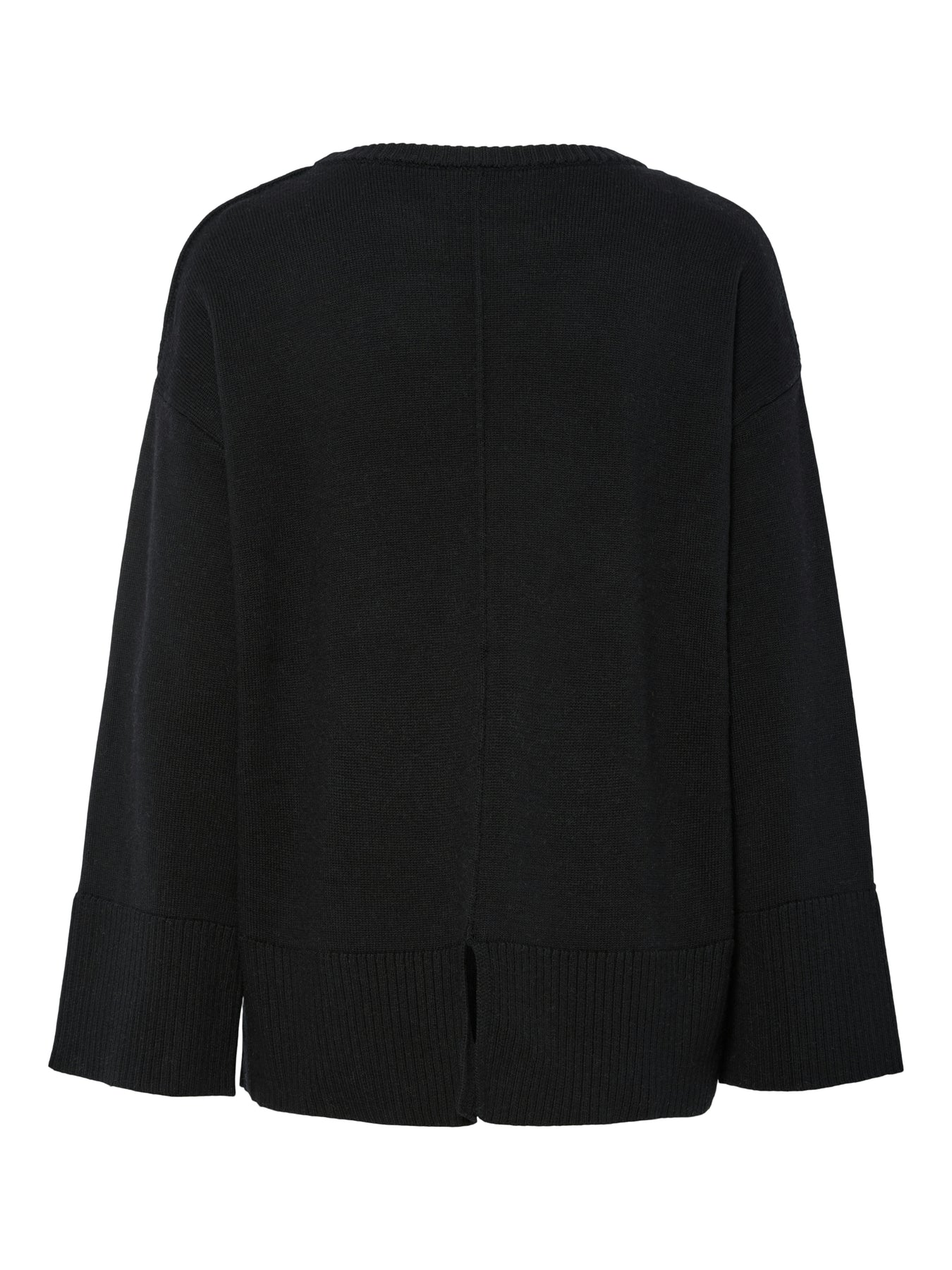 Yasbabette Ls O-Neck Knit Pullover - Black