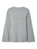Yasbabette Ls O-Neck Knit Pullover - Medium Grey Melange