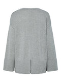Yasbabette Ls O-Neck Knit Pullover - Medium Grey Melange
