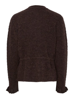 Yasthellis Ls Knit Cardigan S. - Hot Fudge