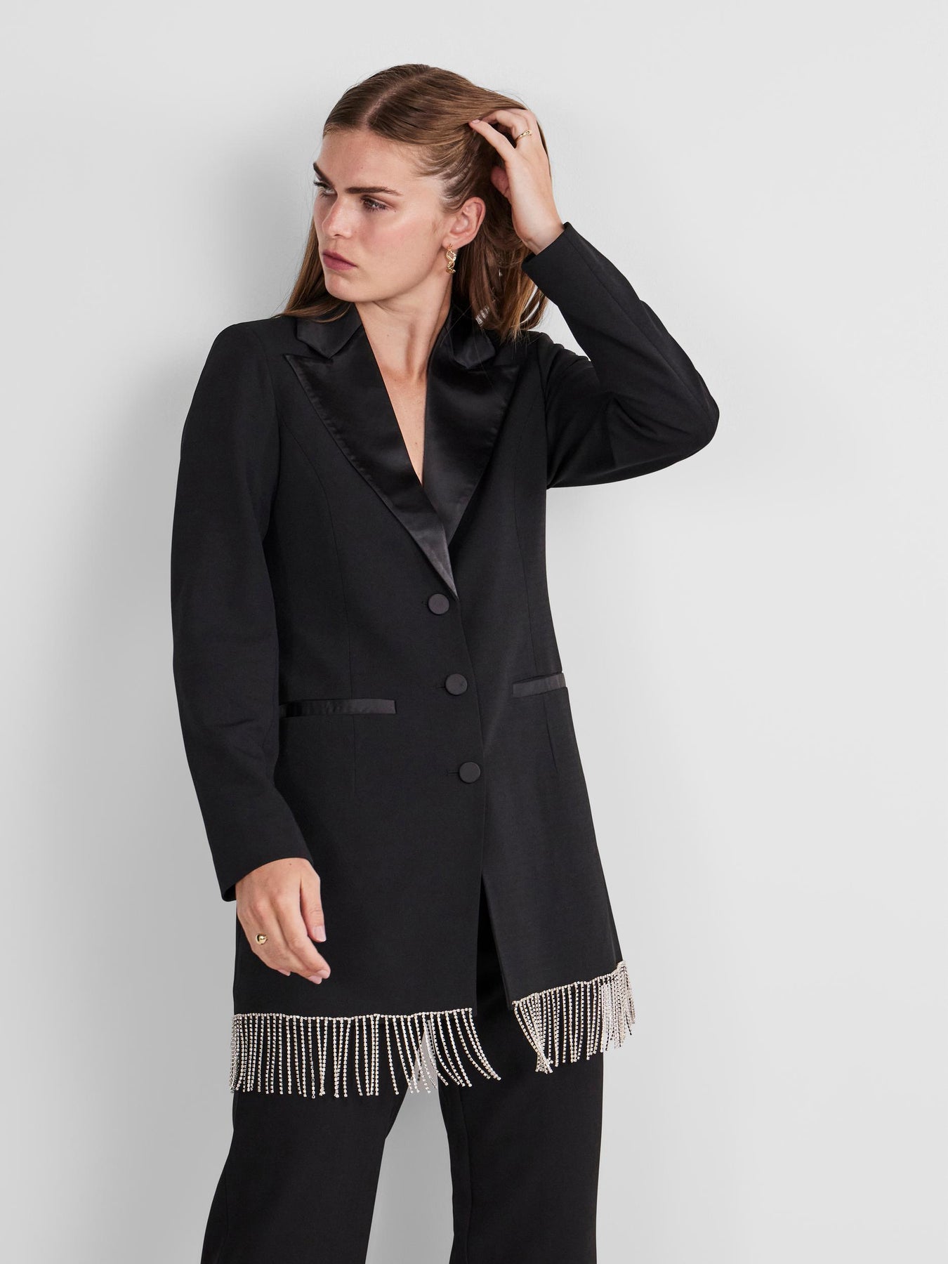 Yasjessi LS Long Blazer - Black
