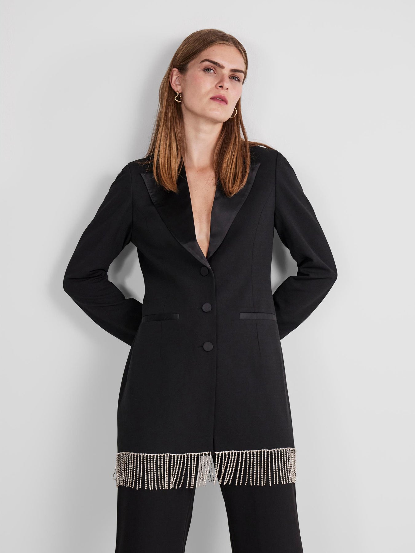 Yasjessi LS Long Blazer - Black