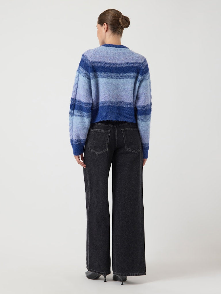 Yasmegano Ls Knit Short Kofta - Dazzling Blue Vista Blue/Clear Sky