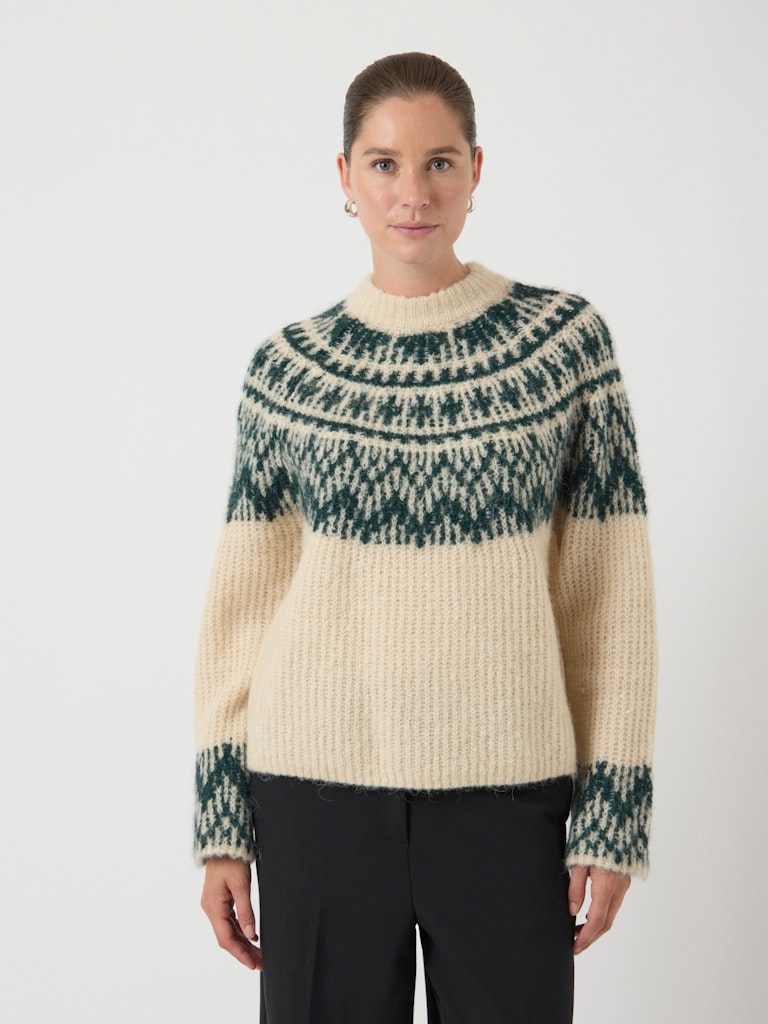 Yasliri Ls Wool Blend Knit Pullover - Birch Ponderosa Pine
