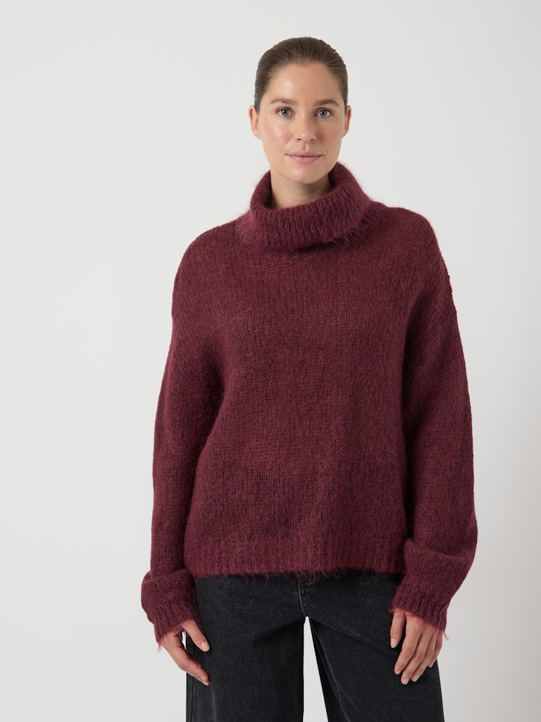 Yaslambi Ls Knit Rollneck Pullover - Port Royale