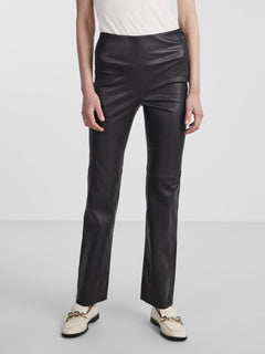 Yaszellu Bootcut Leather Pant - Black