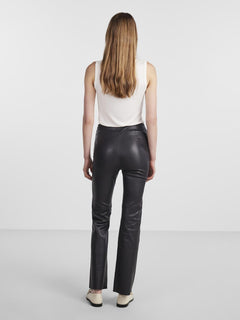 Yaszellu Bootcut Leather Pant - Black