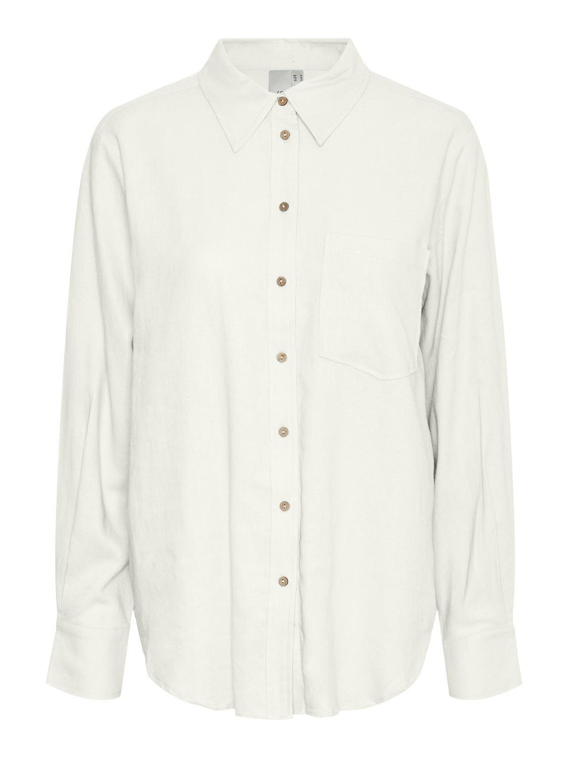 Flaxy Ls Linen Shirt - Star White