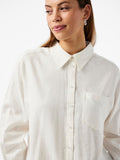 Flaxy Ls Linen Shirt - Star White