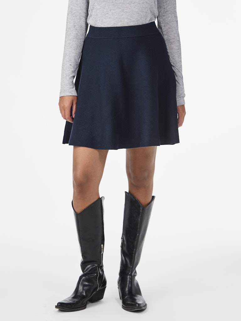 Yasfonny HW Stickad Kjol - Navy Blazer