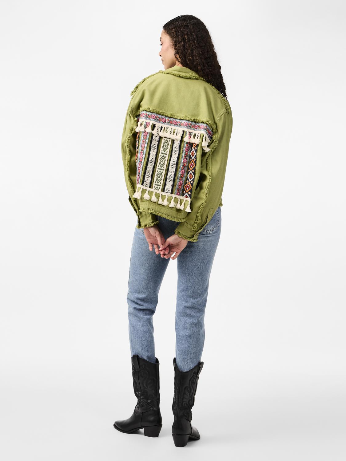 Yastokka Embroidery Jacket - Mosstone W. Wash Effect