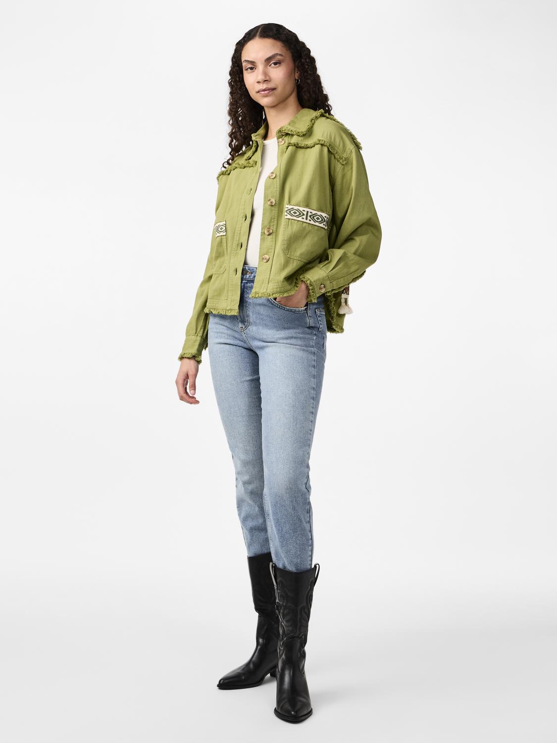Yastokka Embroidery Jacket - Mosstone W. Wash Effect